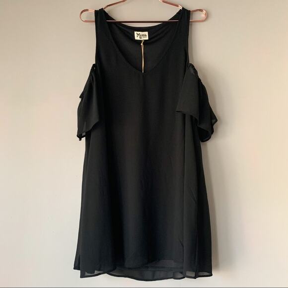 Show Me Your Mumu Black Birdie Ruffle Dress Small - Picture 3 of 6
